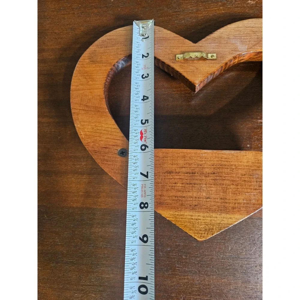 Wooden Heart Wall Shelf Home Decor Medium Brown Rustic Farmhouse Peg